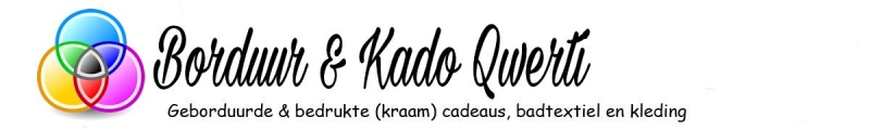 Borduur en kado Qwerti. Geborduurde en bedrukte kraam cadeaus, bad textiel en kleding