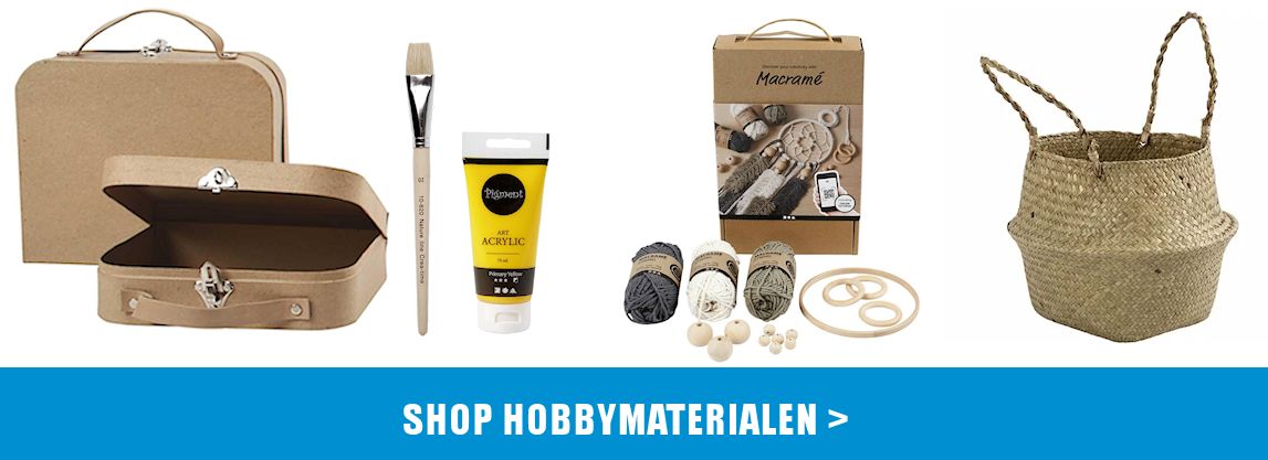 Koop meer dan 10.000 hobbymaterialen en knutselspullen bij creaknutselen.nl. Hobbywinkel vol met knutselpakken en creatieve materialen