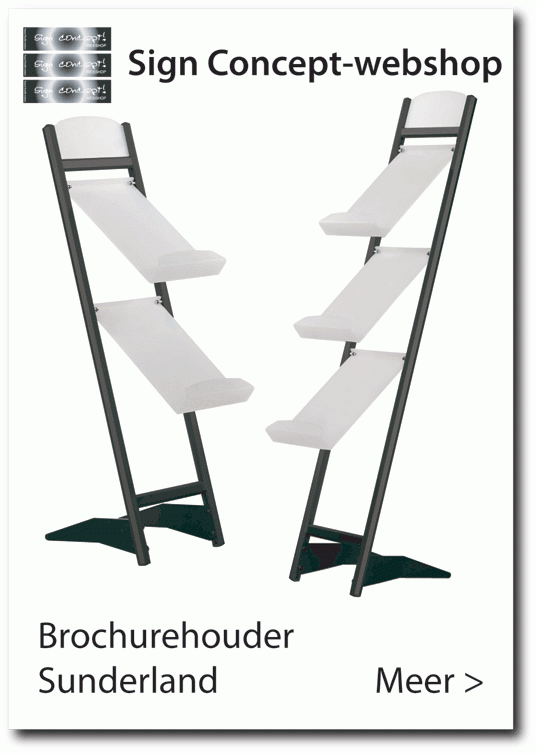 Brochurehouder zwart A4 of 1/3 x A4